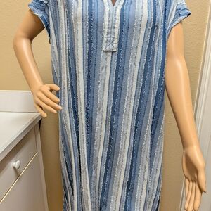 Elegant Asymmetrical Striped Dress